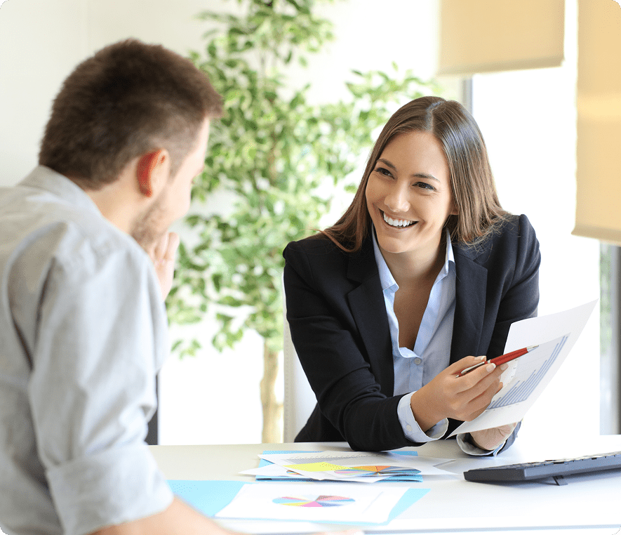 Business meeting with smiling professionals